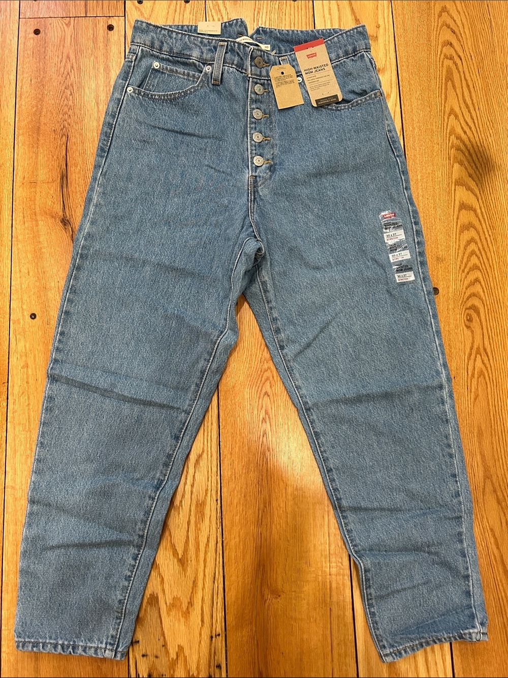 Levi's High-Rise Button-Fly Jeans in Medium Blue Wash